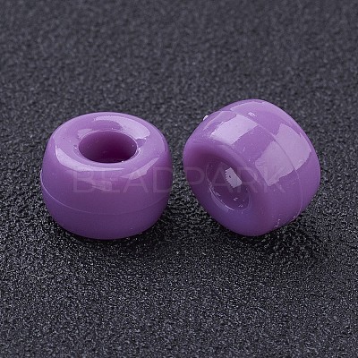 Opaque Acrylic European Beads X-PL338-7-1