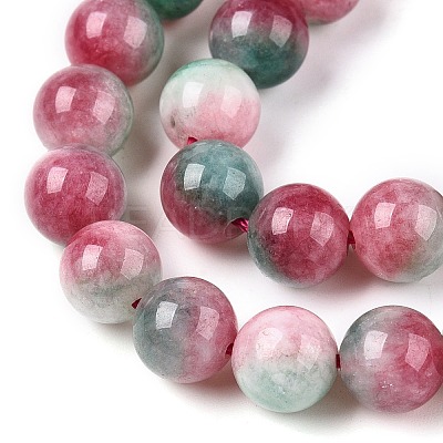 Dyed Natural White Jade Beads Strands G-T138-8mm-210-24-1