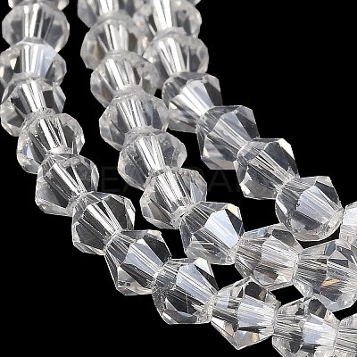 Transparent Electroplate Glass Beads Strands GLAA-F029-3mm-A13-1
