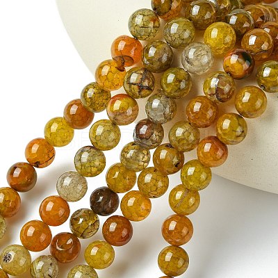 Dyed Natural Dragon Veins Agate Beads Strands X-G-C068-10mm-15-1