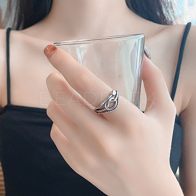 Cross 925 Sterling Silver Adjustable Finger Rings for Women FS-WG7B509-01-1