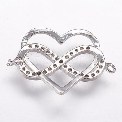 Brass Micro Pave Cubic Zirconia Links ZIRC-G095-43P-1