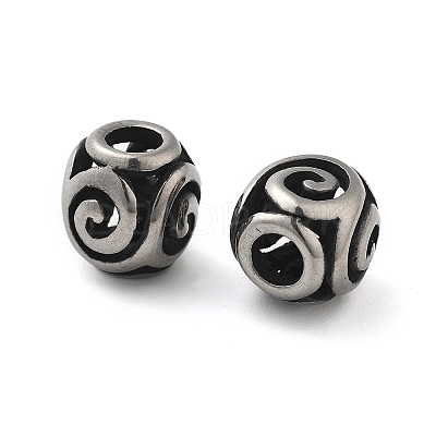 304 Stainless Steel European Beads STAS-V008-38AS-1