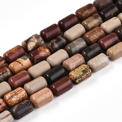Natural Picasso Jasper/Polychrome Jasper Beads Strands G-N346-01B-05-1