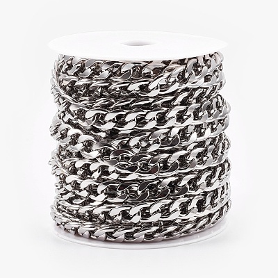 Tarnish Resistant 304 Stainless Steel Cuban Link Chains CHS-E013-17C-1