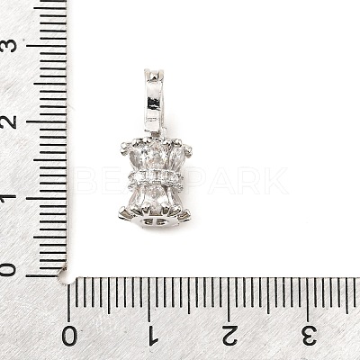 Brass Micro Pave Cubic Zirconia Donut Bails LS-KK-U061-17P-1