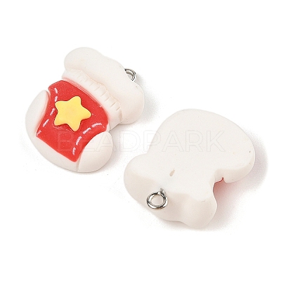 Christmas Theme Opaque Resin Pendants RESI-S08-05F-1