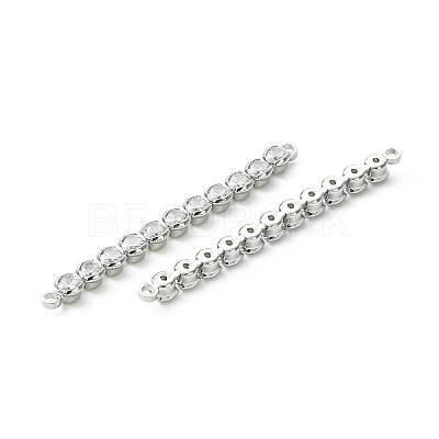 SHEGRACE Brass Pave Clear Cubic Zirconia Connector Charms XGRQ3P326-640P-1