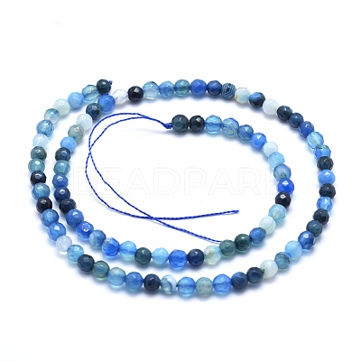 Natural Striped Agate/Banded Agate Beads G-J371-01-6mm-1