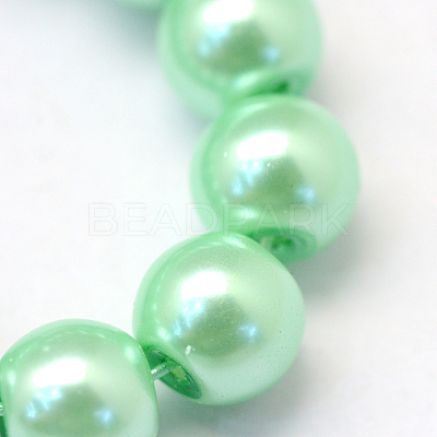 Baking Paint Pearlized Glass Pearl Round Bead Strands X-HY-Q330-8mm-63-1