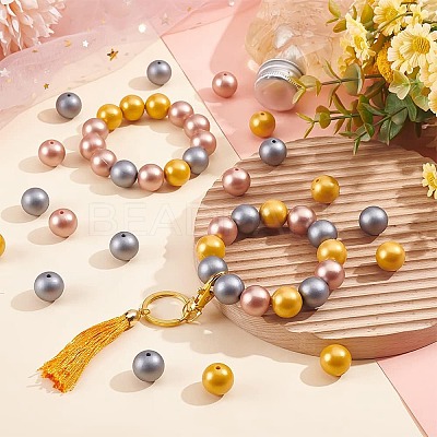 45Pcs 3 Colors Food Grade Eco-Friendly Silicone Focal Beads SIL-PH0001-09-1