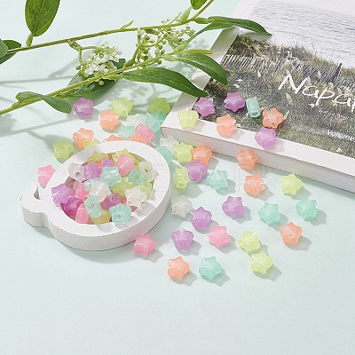 200Pcs Luminous Acrylic Beads TACR-YW0001-24-1