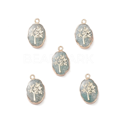 Natural Green Aventurine Pendants X-G-K333-01B-1