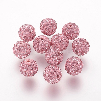 Polymer Clay Rhinestone Beads X-RB-K050-10mm-C26-1
