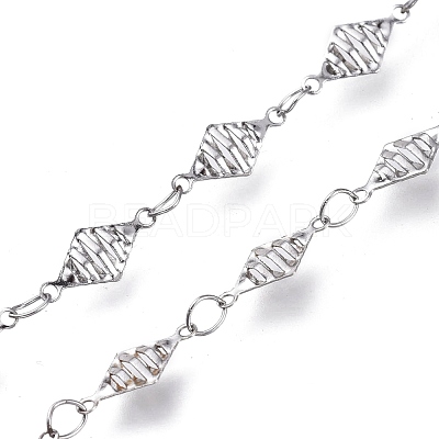 Tarnish Resistant 304 Stainless Steel Rhombus Link Chains CHS-P011-01P-1