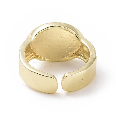 Resin Horse Eye Open Cuff Ring RJEW-P032-41G-1