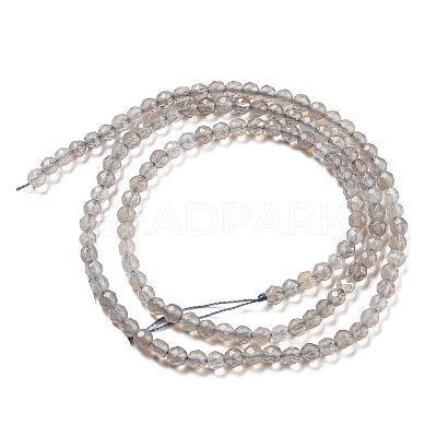 Natural Grey Agate Beads Strands G-Q004-B01-01-1
