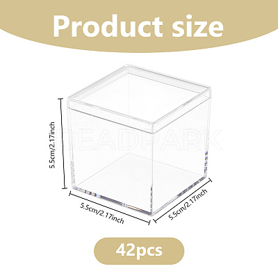 42Pcs Transparent Acrylic Display Cases CON-DC0001-19-1