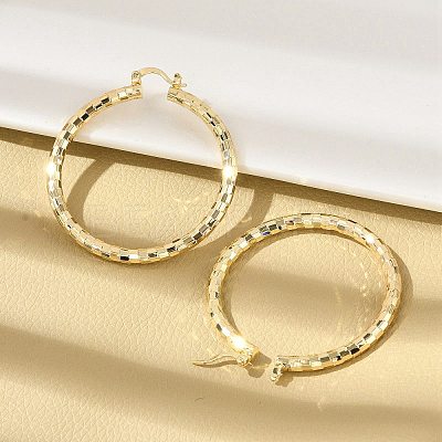Brass Hoop Earrings EJEW-B117-06E-G-1