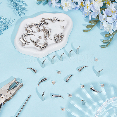 30Pcs Alloy Spikes Screwback Studs FIND-GF0009-56P-1