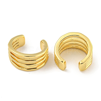 Brass Cuff Earrings EJEW-C104-143G-1