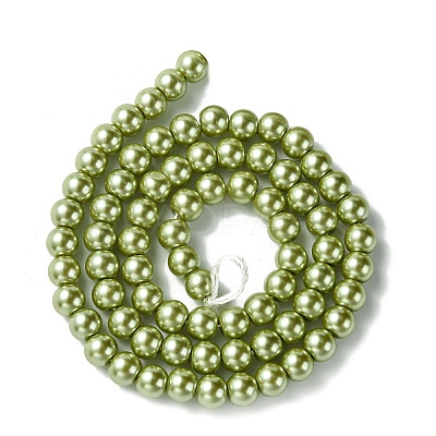 Eco-Friendly Dyed Glass Pearl Beads Strands HY-A008-6mm-RB066-1