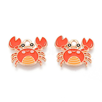 Marine Animals Alloy Enamel Pendants X-ENAM-T022-34G-1