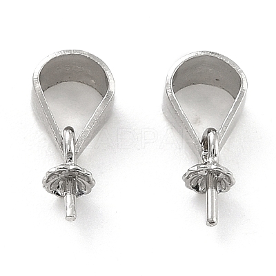 Anti-Tarnish Rhodium Plated 925 Sterling Silver Peg Bails STER-Z001-115P-1