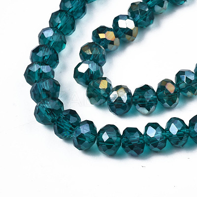 Electroplate Glass Beads Strands EGLA-A034-T6mm-B25-1