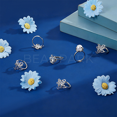 6Pcs Adjustable Brass Ring Components FIND-PH0038-31B-1