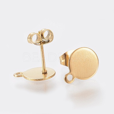 Ion Plating(IP) 304 Stainless Steel Stud Earring Findings STAS-K184-02-02G-1