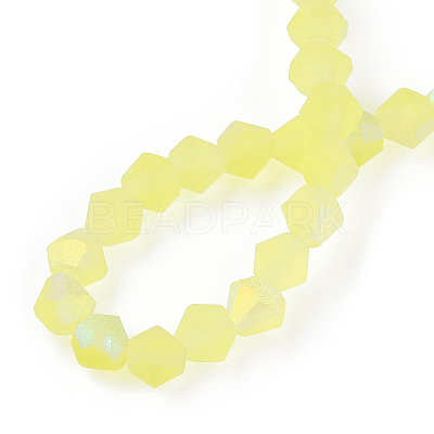 Imitate Austrian Crystal Bicone Frosted Glass Beads Strands EGLA-A039-T4mm-MB21-1