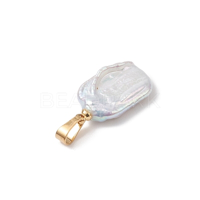 Natural Baroque Pearl Keshi Pearl Pendants PALLOY-JF04828-1