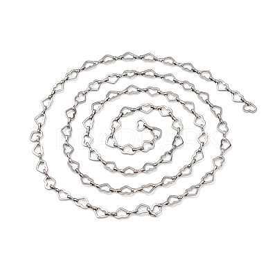 304 Stainless Steel Heart Link Chains CHS-S012-18P-1