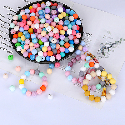 Round Silicone Focal Beads SI-JX0046A-93-1