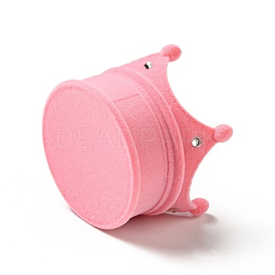 Flocking Plastic Crown Finger Ring Boxes CON-B008-01D-1