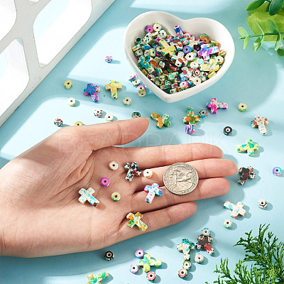 360Pcs 12 Styles Baking Paint Synthetic Turquoise Beads G-TA0003-32-1