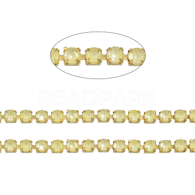 Brass Rhinestone Strass Chains CHC-N017-003B-C05-1