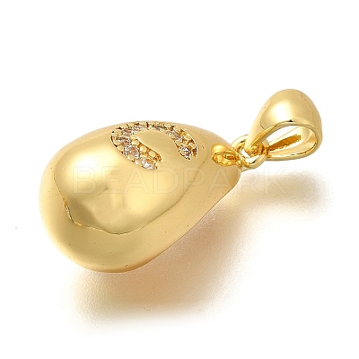 Rack Plating Brass Micro Pave Cubic Zirconia Pendants KK-L226-102G-C-1