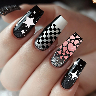 Stainless Steel DIY Nail Art Templates MRMJ-WH0098-041-1
