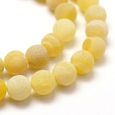 Frosted Natural Weathered Agate Beads Strands X-G-F367-6mm-11-1