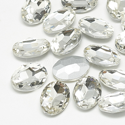 Pointed Back Glass Rhinestone Cabochons RGLA-T080-10x14mm-01-1