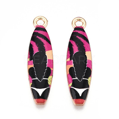 Alloy Enamel Pendants ENAM-T022-40KCG-08-1