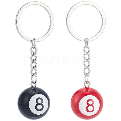 2Pcs 2 Colors Platinum Alloy Resin Keychains KEYC-BM0001-17-1