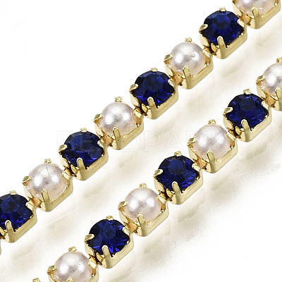Brass Rhinestone Strass Chains CHC-N017-001A-A19-1
