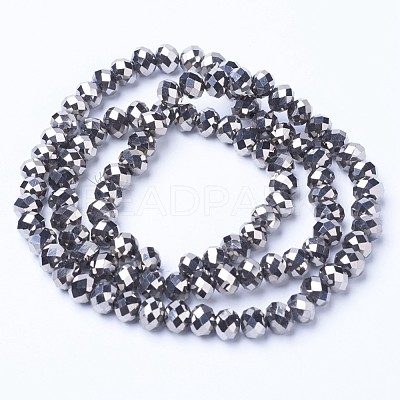 Electroplate Transparent Glass Beads Strands EGLA-A034-T6mm-UA03-1
