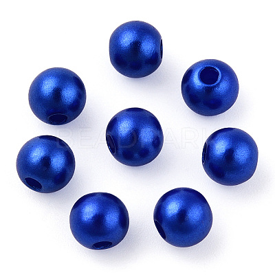 Spray Painted ABS Plastic Imitation Pearl Beads OACR-T015-05A-06-1
