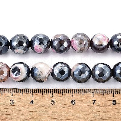 Electroplate Natural Fire Crackle Agate Beads Strands G-T131-55-13-1