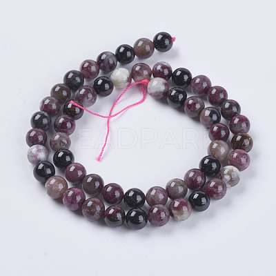 Natural Tourmaline Beads Strands G-G446-8mm-03-1