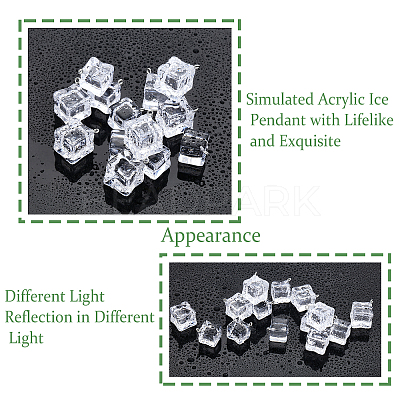32Pcs 2 Style Transparent Acrylic Pendants TACR-CA0001-17-1